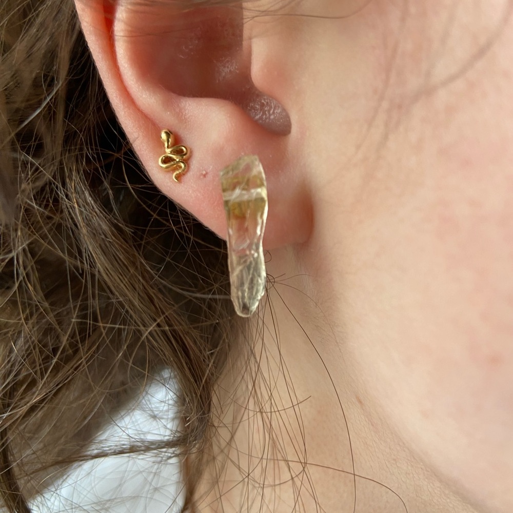 Beautiful Raw Quartz Everyday Earrings - Picture 5 of 5